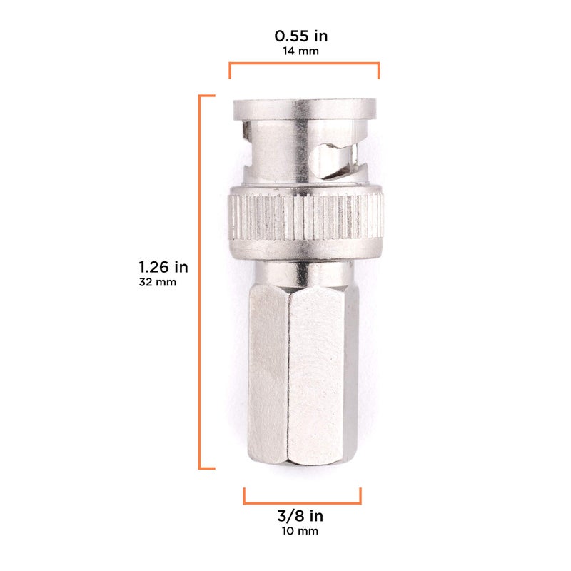 THE CIMPLE CO RG6 Coaxial Cable Connector, Screw On (Twist On) - SDI, HD-SDI, CCTV, Security, Video Card, Camera, Solderless - RG6 - Pack of 50 - Image 4